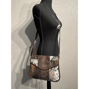 Faux Leather Boa Snakeskin Shoulder Crossbody Bag Purse Cosmopolitan